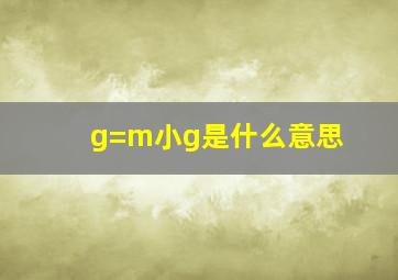 g=m小g是什么意思