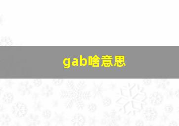 gab啥意思