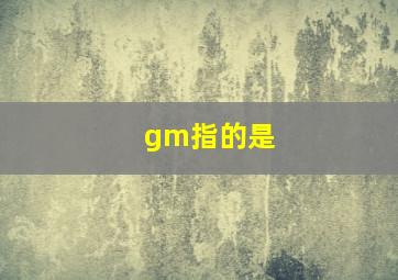 gm指的是