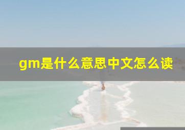 gm是什么意思中文怎么读