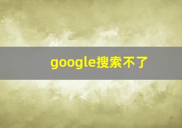 google搜索不了