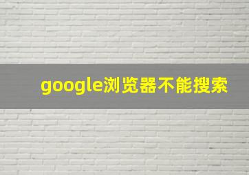 google浏览器不能搜索