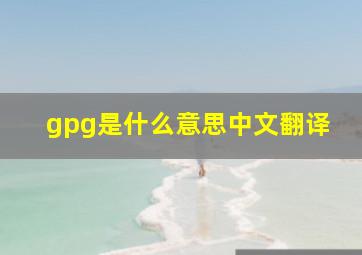 gpg是什么意思中文翻译