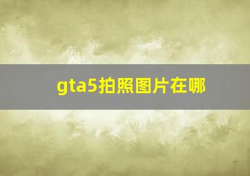 gta5拍照图片在哪