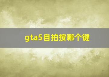 gta5自拍按哪个键