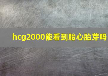 hcg2000能看到胎心胎芽吗