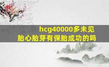 hcg40000多未见胎心胎芽有保胎成功的吗