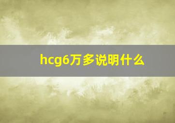 hcg6万多说明什么