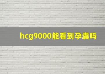 hcg9000能看到孕囊吗