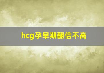 hcg孕早期翻倍不高