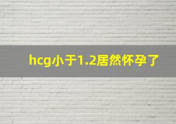 hcg小于1.2居然怀孕了