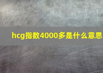 hcg指数4000多是什么意思