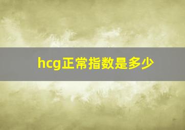 hcg正常指数是多少