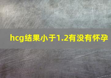 hcg结果小于1.2有没有怀孕