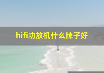 hifi功放机什么牌子好