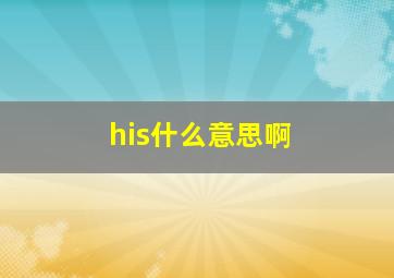 his什么意思啊