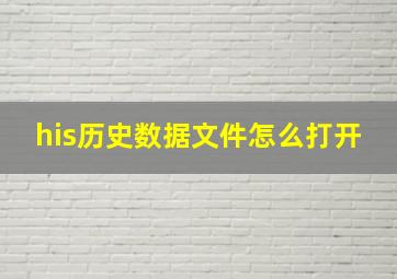 his历史数据文件怎么打开