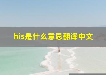 his是什么意思翻译中文