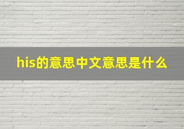 his的意思中文意思是什么