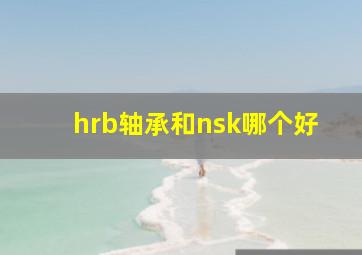 hrb轴承和nsk哪个好