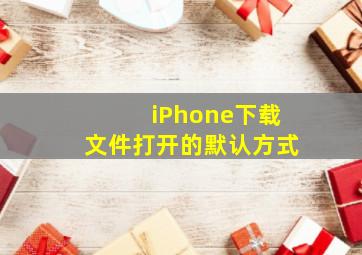 iPhone下载文件打开的默认方式