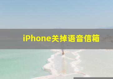 iPhone关掉语音信箱