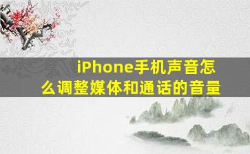 iPhone手机声音怎么调整媒体和通话的音量