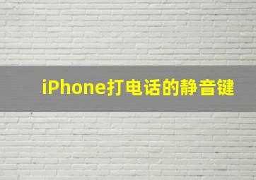 iPhone打电话的静音键