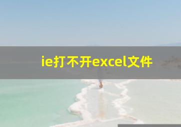 ie打不开excel文件