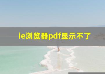 ie浏览器pdf显示不了