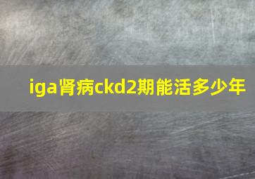 iga肾病ckd2期能活多少年