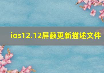 ios12.12屏蔽更新描述文件