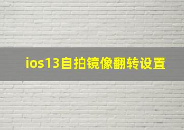 ios13自拍镜像翻转设置