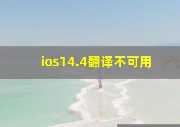 ios14.4翻译不可用