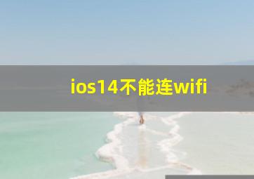 ios14不能连wifi