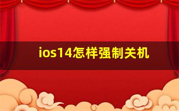 ios14怎样强制关机