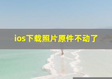 ios下载照片原件不动了