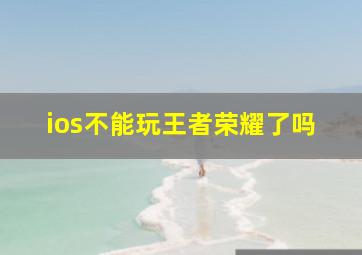 ios不能玩王者荣耀了吗