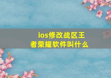 ios修改战区王者荣耀软件叫什么