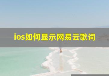 ios如何显示网易云歌词