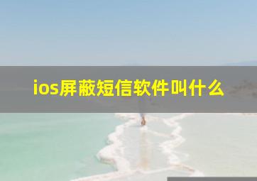 ios屏蔽短信软件叫什么