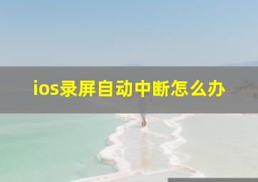 ios录屏自动中断怎么办