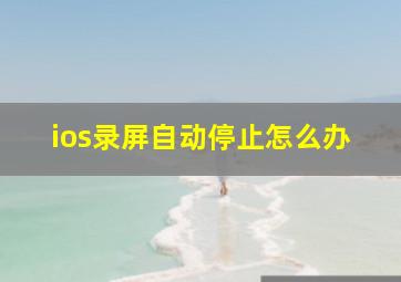 ios录屏自动停止怎么办