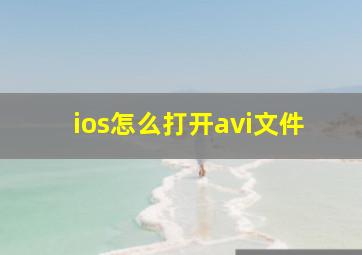 ios怎么打开avi文件