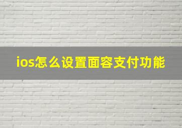 ios怎么设置面容支付功能