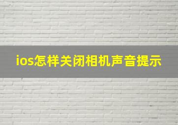 ios怎样关闭相机声音提示