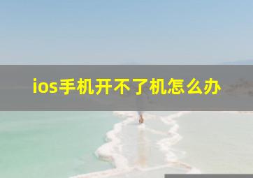 ios手机开不了机怎么办