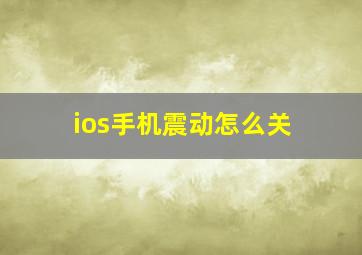 ios手机震动怎么关