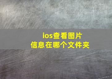 ios查看图片信息在哪个文件夹