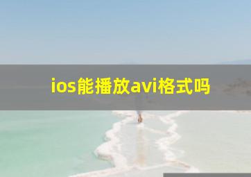 ios能播放avi格式吗